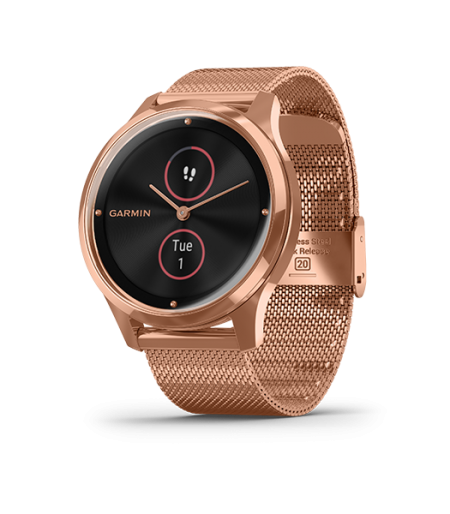 Garmin Vivomove Luxe Rose Gold with Milanese Part Number 010-02241-84