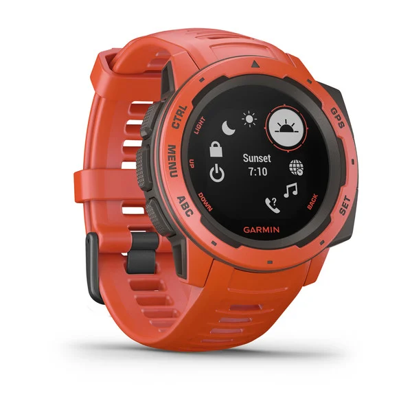 Garmin Instinct Flame Red Rugged, reliable outdoor GPS watch Part Number 010-02064-34