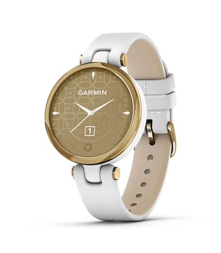 Garmin Lily LightGold, White, Classic Edition  Leather Part Number-010-02384-F3