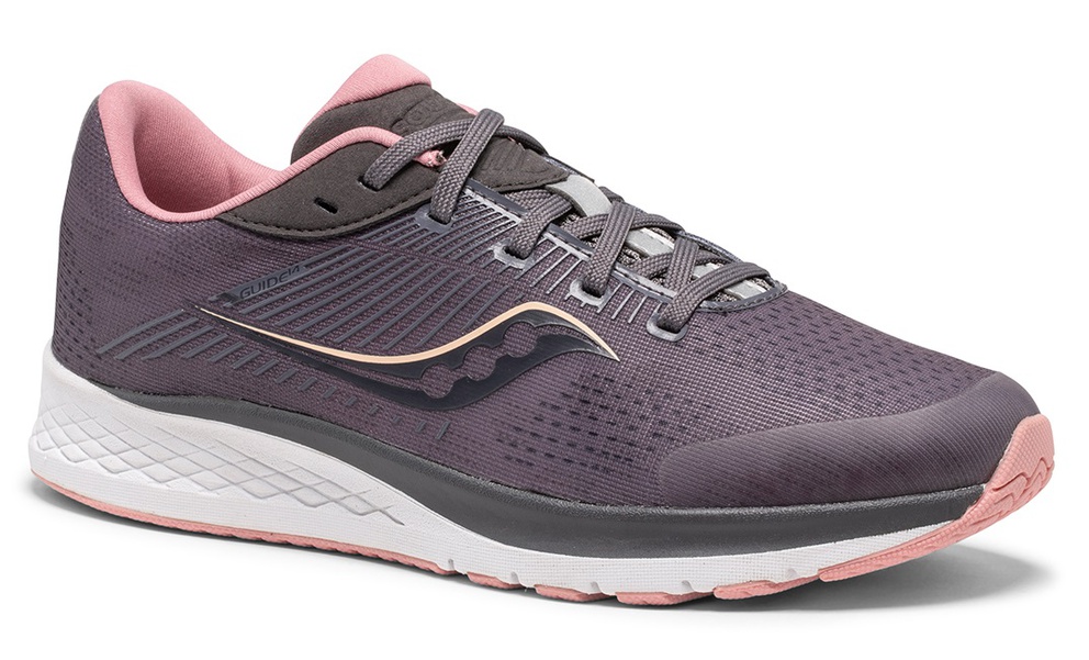 Saucony Guide 14 Kids Running Shoe Blush/Grey-SK164912 - Fitness Store