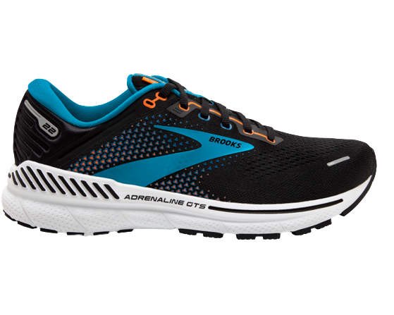 Brooks Adrenaline GTS 22 Mens Running Shoes Black/Blue/Orange