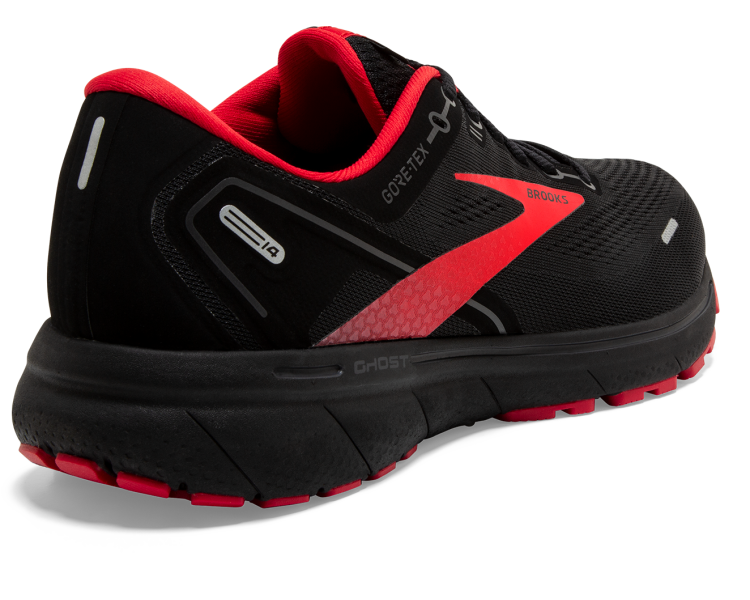 Brooks Ghost 14 GTX Mens Running Shoes Black/Blackened Pearl/High Risk Red