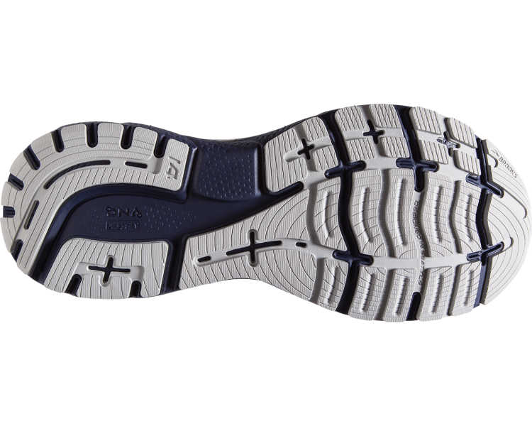 Brooks Ghost 14 Mens Running Shoes White/Grey/Navy