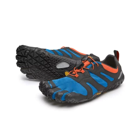 Vibram V-Trail 2.0 Mens Barefoot Trail Running Shoe - Blue/Orange