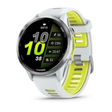 Garmin Forerunner 970 Titanium with Whitestone Case and Whitestone/Translucent Amp Yellow Band(010-02969-11)